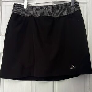 Adidas Black Golf Skort with Attached Shorts & Textured Gray Waist